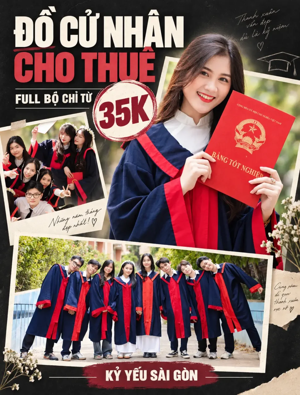 Bảng giá và các món đồ tốt nghiệp cho thuê theo gói tại Hà Nội